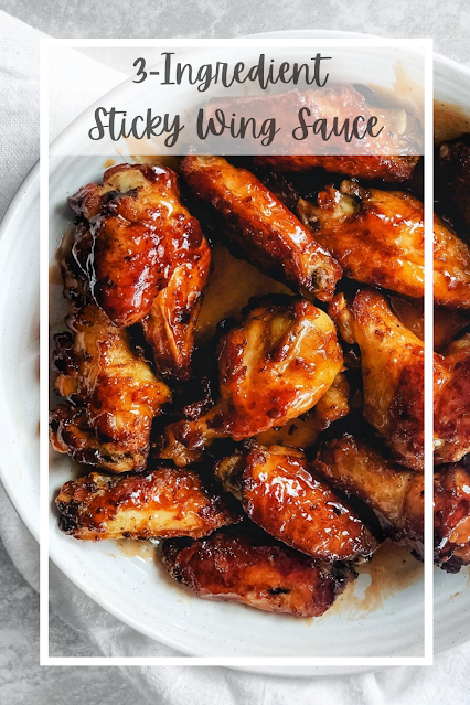 Wings covered in sticky sauce