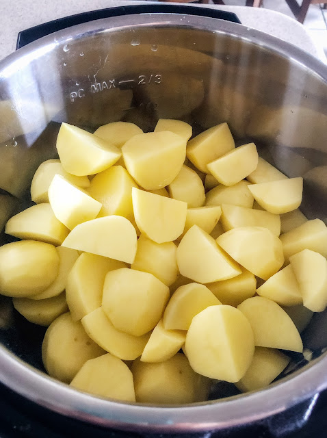 chopped potatoes in instant pot
