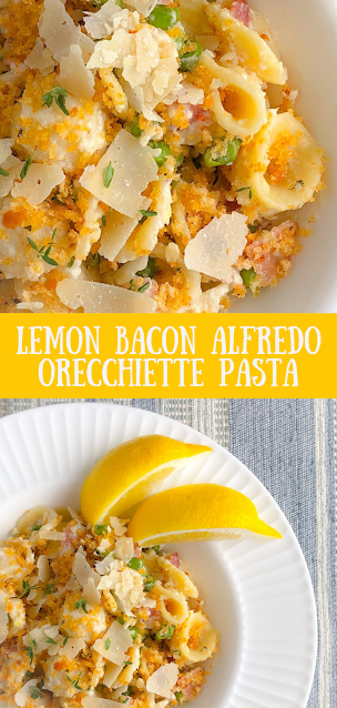 Lemon Bacon Orecchiette Pasta