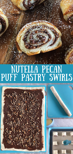 Nutella & Pecan Puff Pastry Swirls