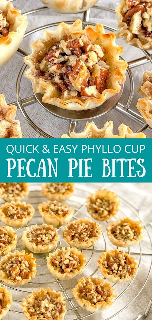 phyllo shells filled with pecans on a cooling rack