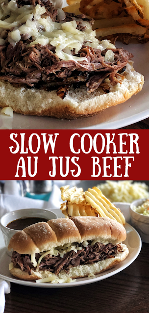 Slow Cooker Au Jus Beef Sandwich