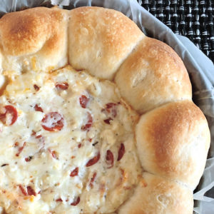 pizza dip with bread roll ring