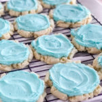 sugar cookies with aqua icing