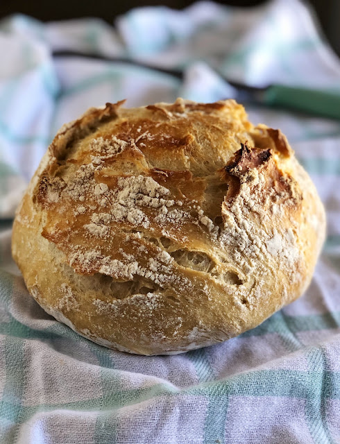 Artisan Bread on a checkered towel