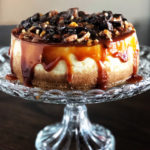 instant pot cheesecake smothered in chocolate and pecans