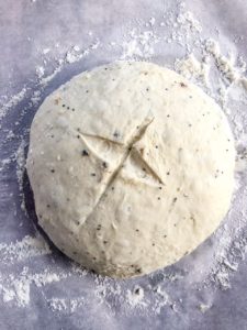 bread dough with x cut