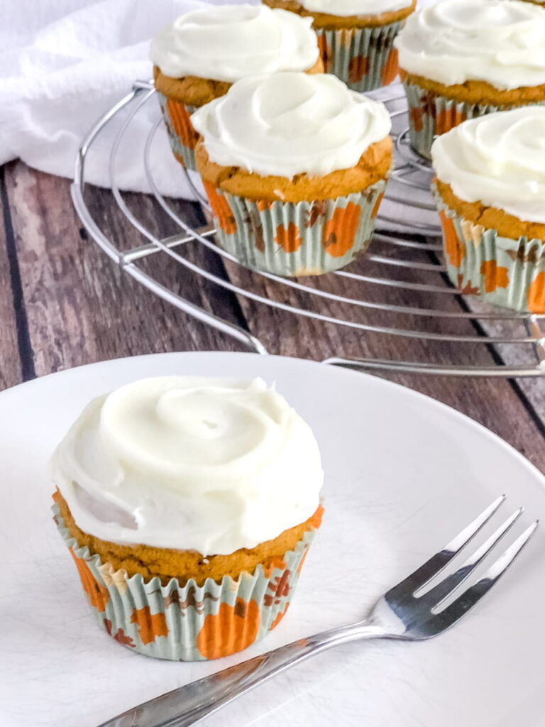 pumpkin cupcakes with icing