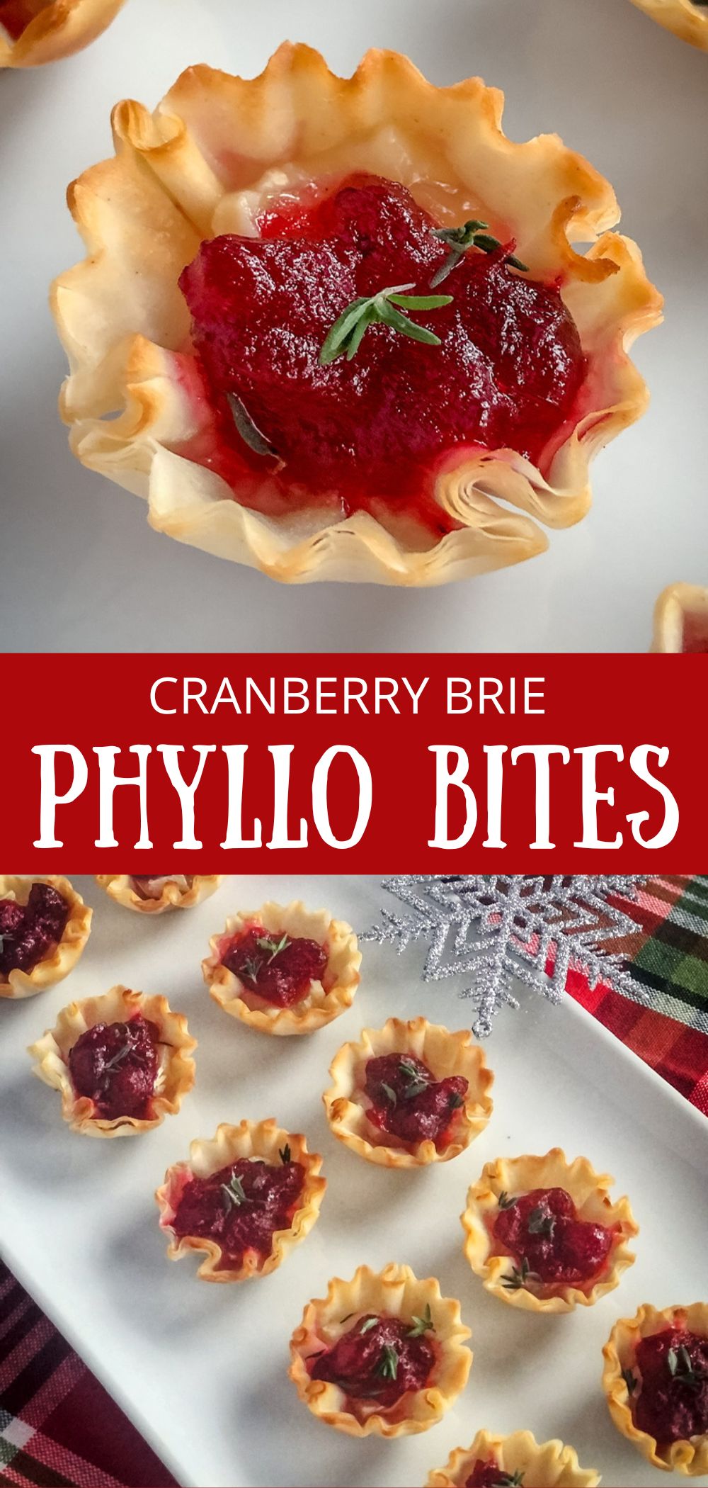 cranberry brie phyllo bites