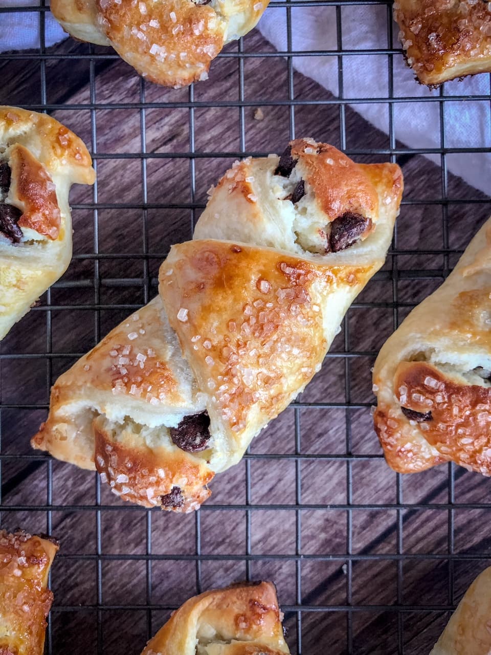 Easy Chocolate Chip Cream Cheese Danish with Puff Pastry