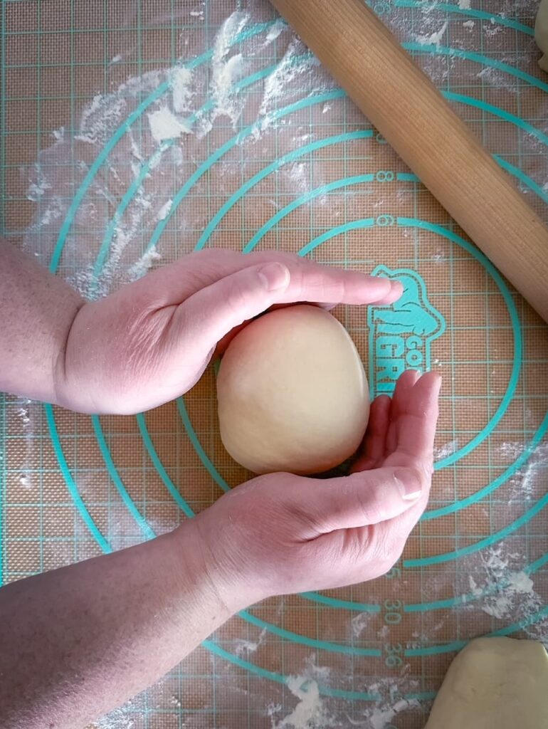 shaping bread dough balls