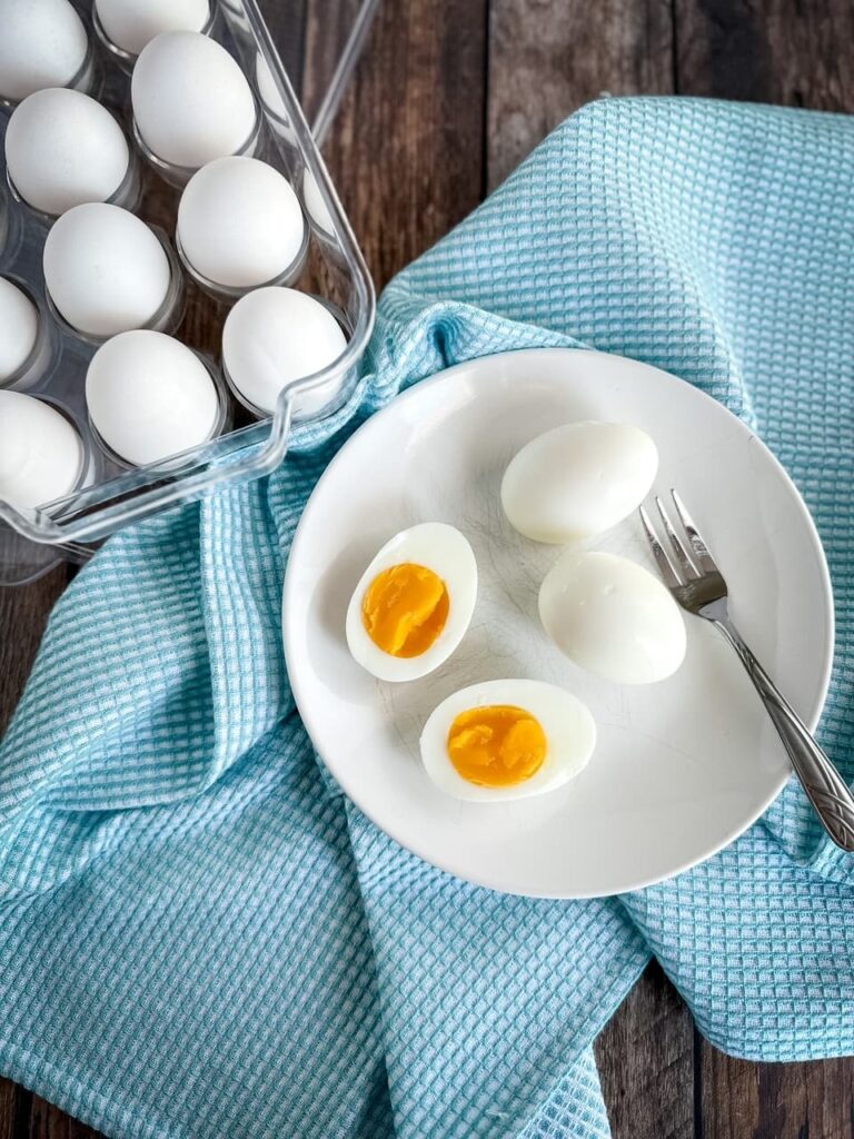hard boiled eggs on a plate