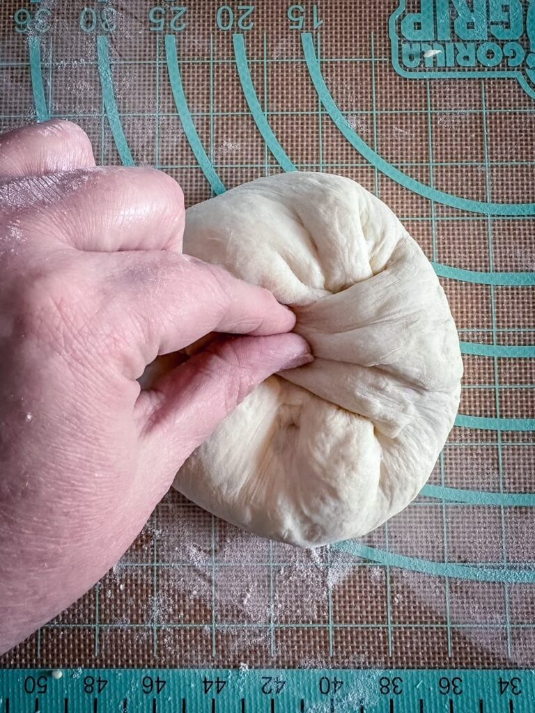 making balls of dough