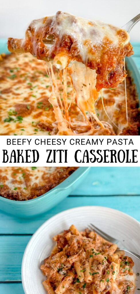 baked ziti casserole with gooey cheese