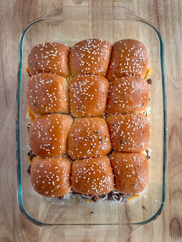 rolls with garlic butter and sesame seeds