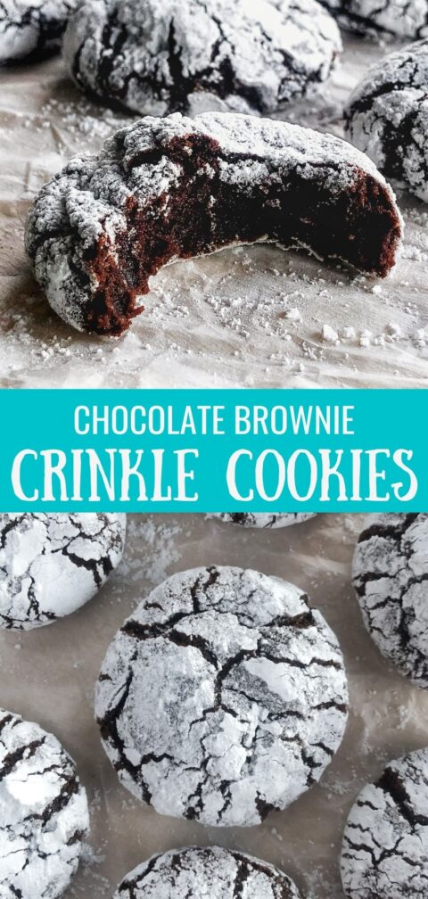 Rich Chocolate Brownie Crinkle Cookies | Donuts2Crumpets