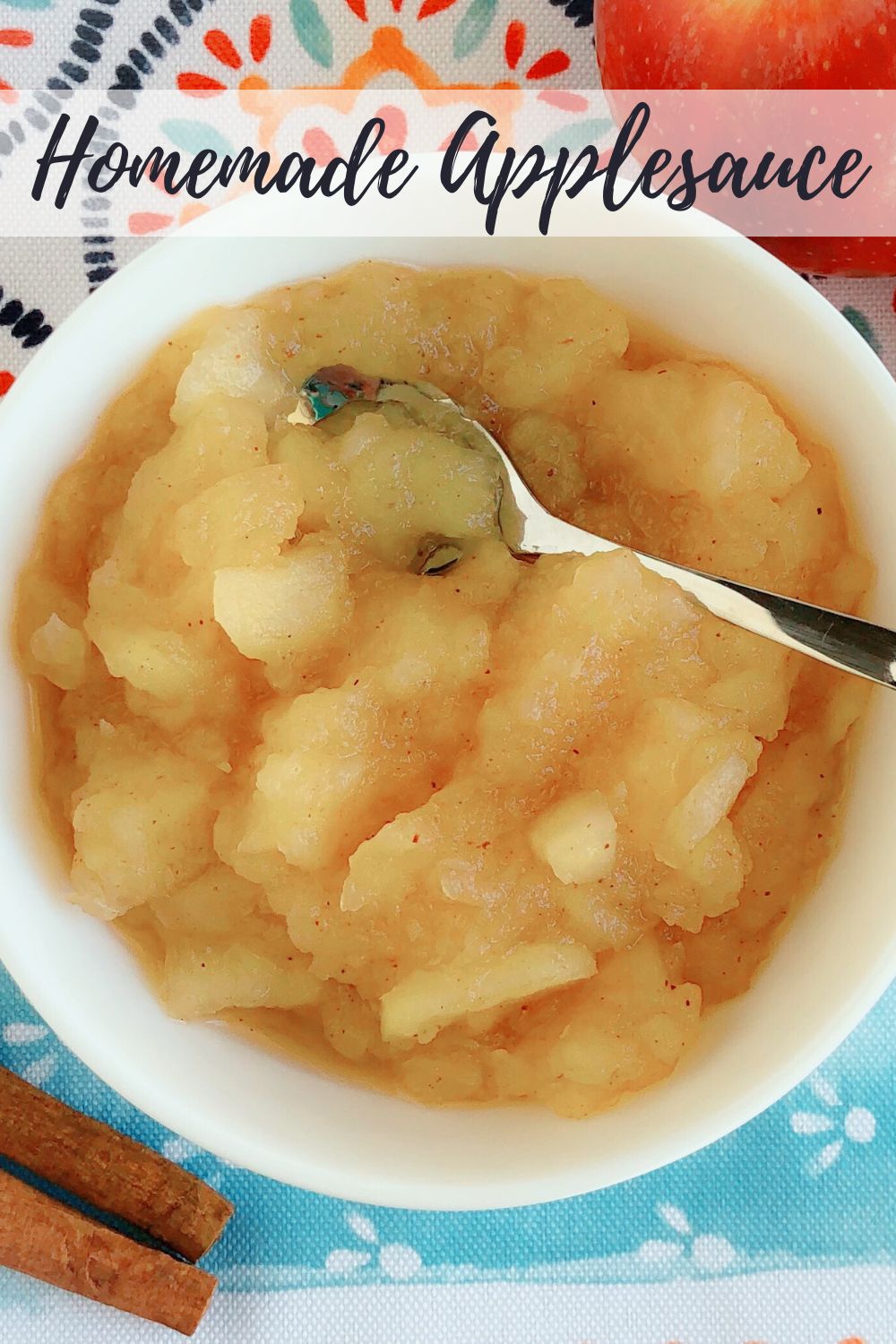 homemade applesauce in a white bowl