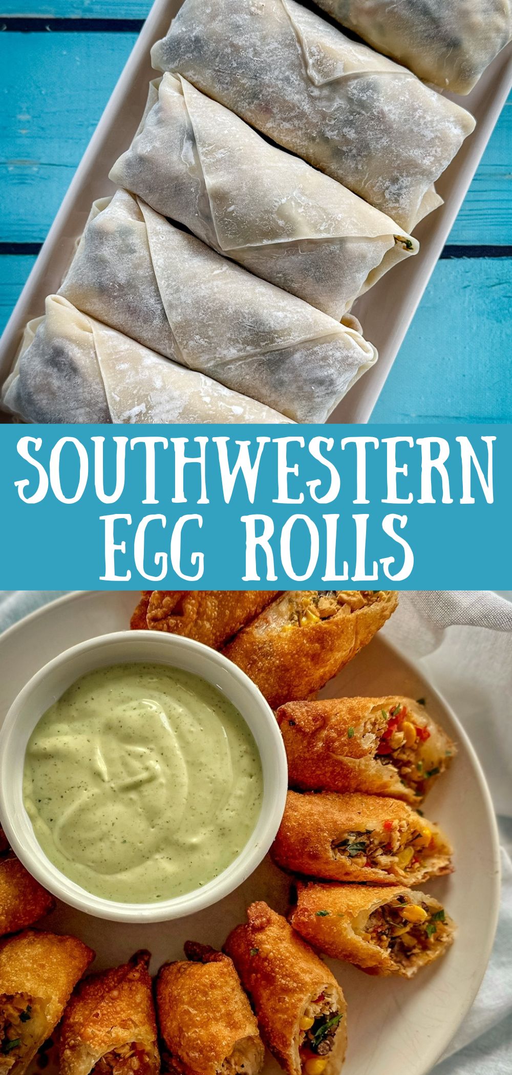 Southwestern Egg Rolls with Avocado Crema Donuts2Crumpets