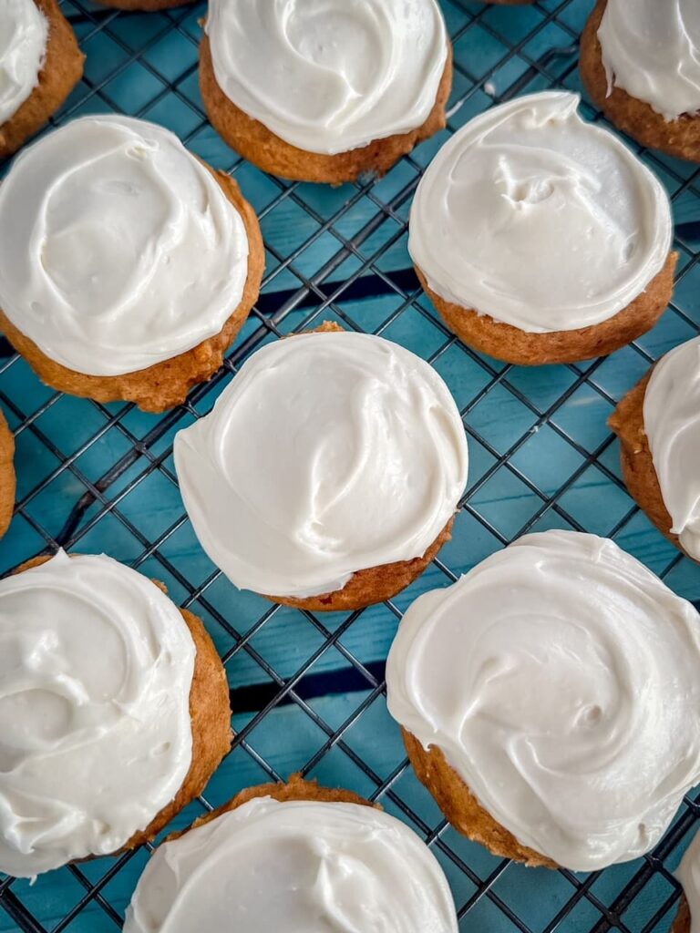 pumpkin cookies with frosting