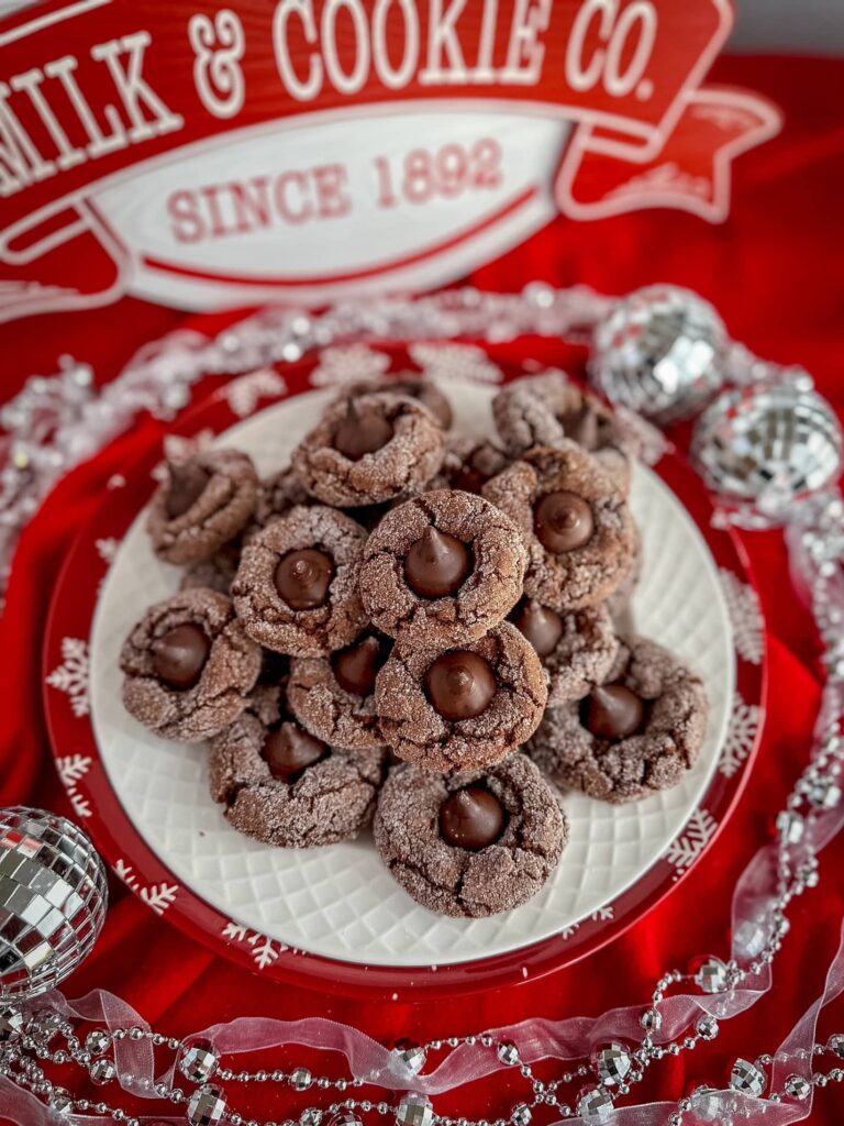chocolate mint truffle kiss cookies
