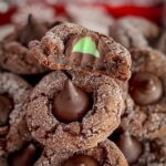 chocolate cookies with mint truffle kisses