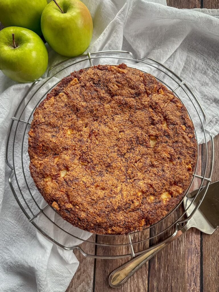 whole apple cake with apples