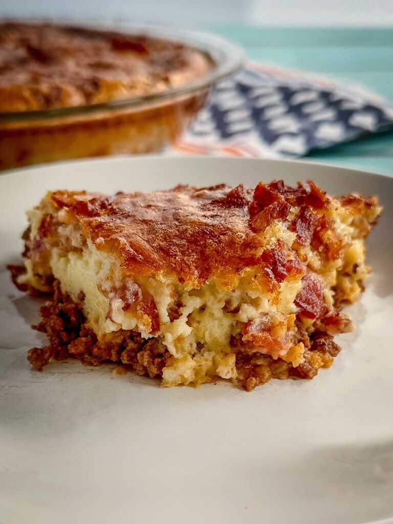 Impossible bacon cheeseburger pie