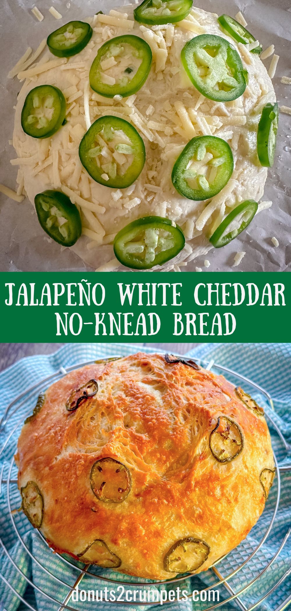 jalapeno white cheddar no-knead bread pinterest pin