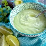 avocado crema sauce in a bowl