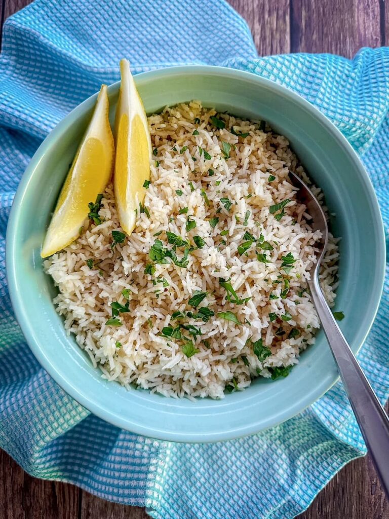 greek rice in a bowl