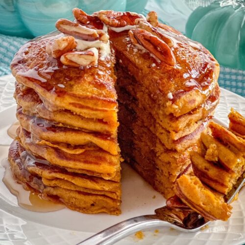 pumpkin pancakes sliced