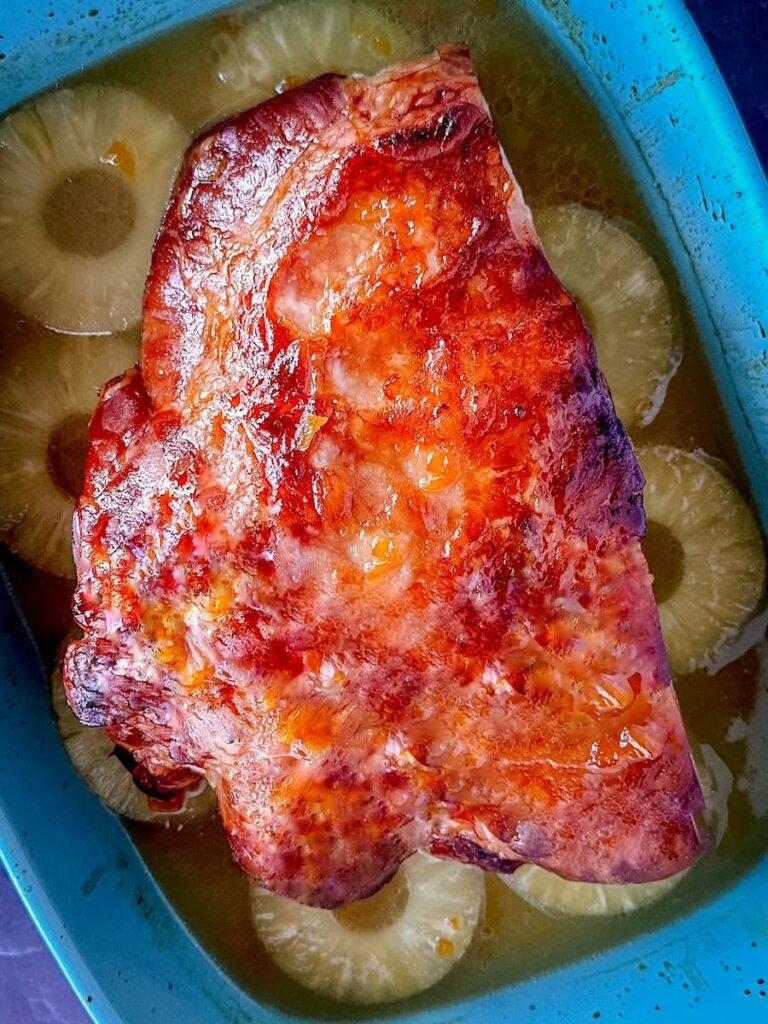 baked glazed holiday ham with pineapple