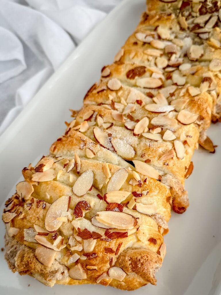 baked chocolate almond croissant pastry