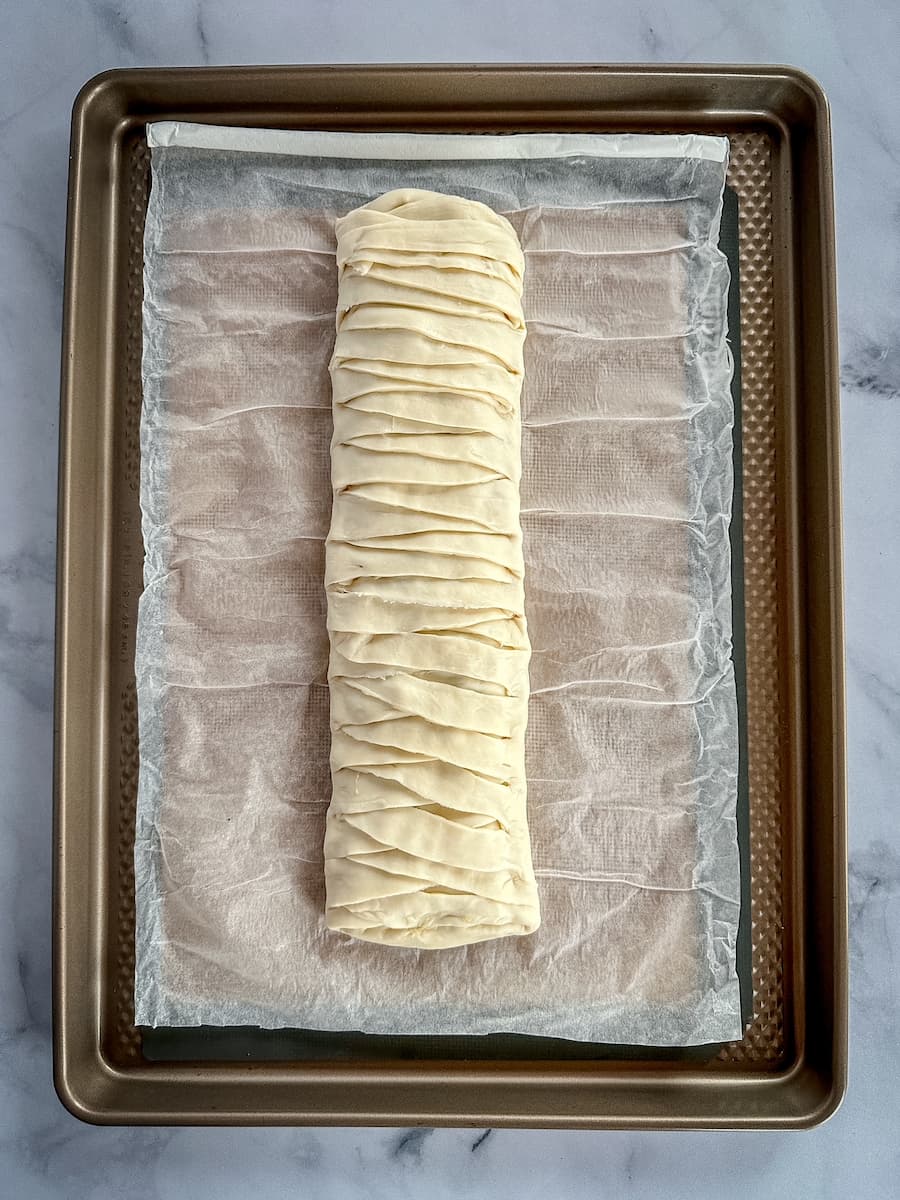 fully braided chocolate almond croissant pastry