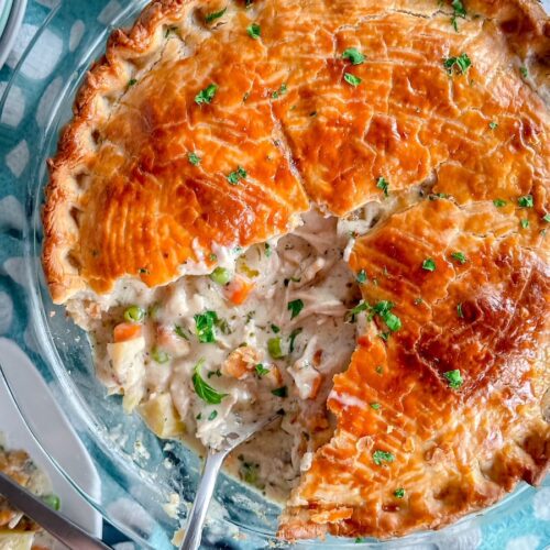 sliced chicken pot pie