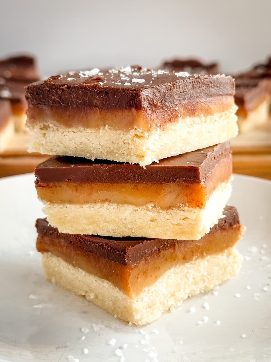 stacked millionaire shortbread bars