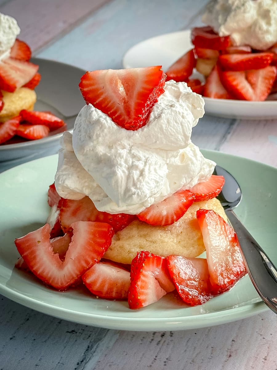 strawberry shortcake on a plate