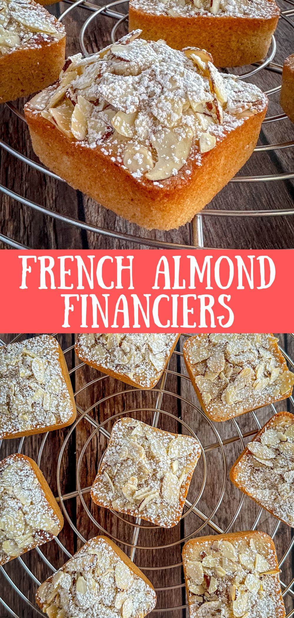 french almond financiers on a cooling rack pinterest pin