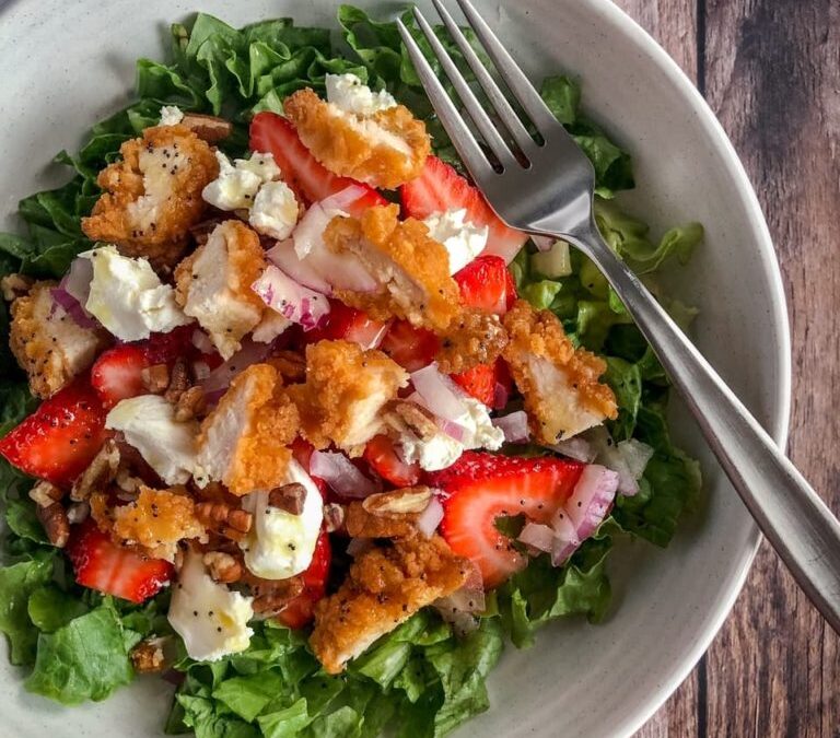 Strawberry Chicken & Goat Cheese Salad