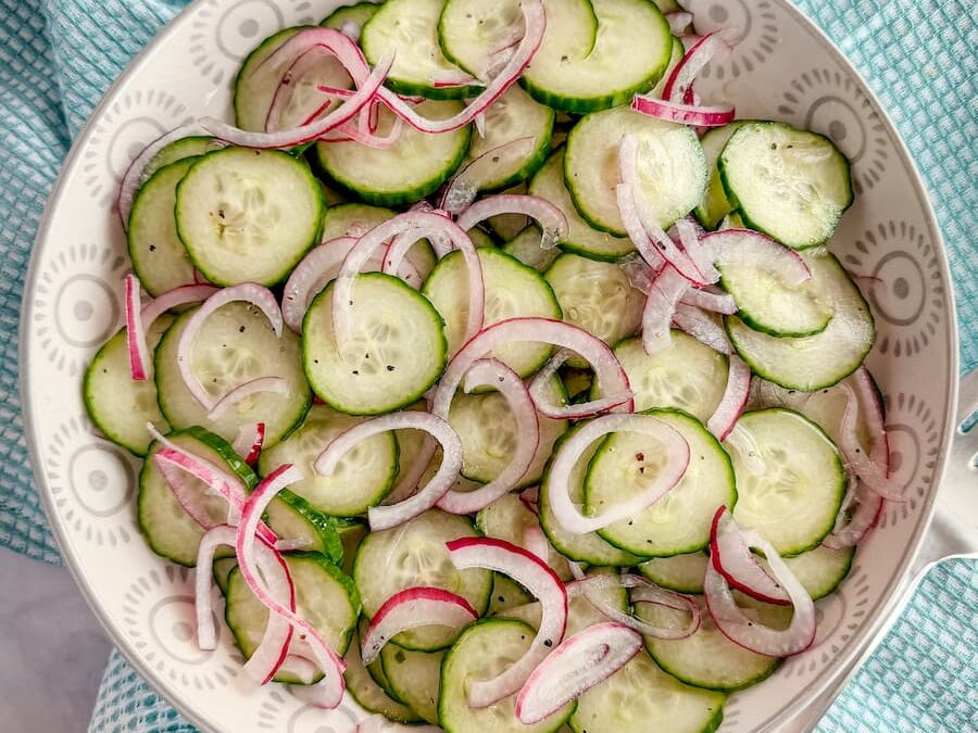 Quick & Tangy Cucumber & Red Onion Salad