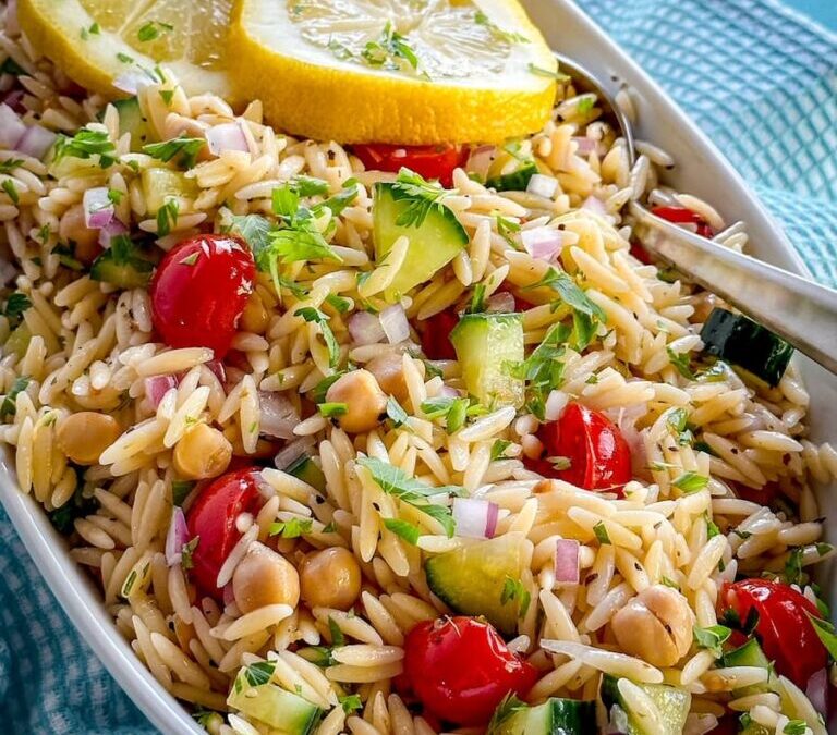 Greek Lemon Orzo Pasta Salad