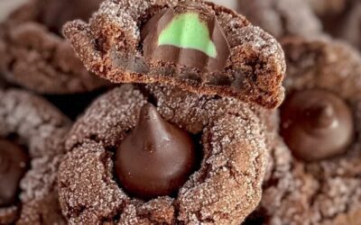 Chocolate Mint Truffle Kiss Cookies